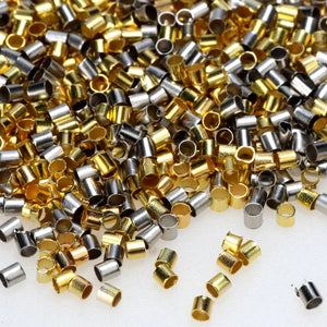 1000 pcs Electroplated Copper 2mm Tube Wire Rope Jewelry Making DIY Accessories