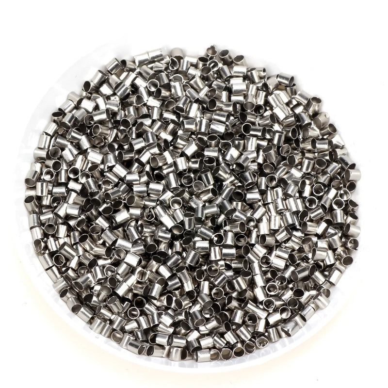 1000 pcs Electroplated Copper 2mm Tube Wire Rope Jewelry Making DIY Accessories