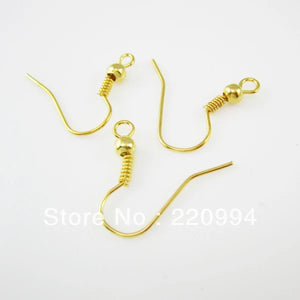 1000 pc 18mm Earring Hooks Jewelry Findings Plated Ear Wires
