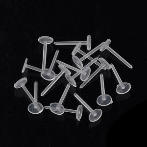 10000pcs Plastic Stud Earring Findings Transparent Earring Stopper DIY Jewelry