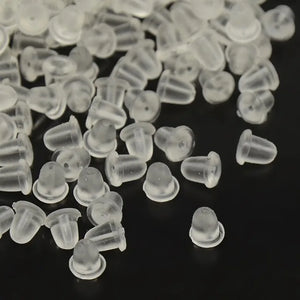 Plastic Earring Ear Nuts Earrings Backs 4x4mm Clear 10000pcs