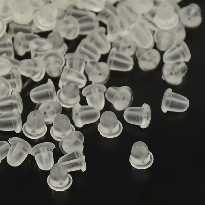 Plastic Earring Ear Nuts Earrings Backs 4x4mm Clear 10000pcs