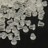 Plastic Earring Ear Nuts Earrings Backs 4x4mm Clear 10000pcs