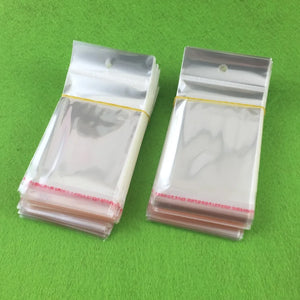 1000PCS 12*6cm OPP Bags with Hanging Hole Clear Transparent Self Adhesive Seal