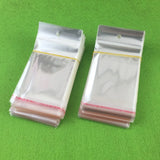 1000PCS 12*6cm OPP Bags with Hanging Hole Clear Transparent Self Adhesive Seal