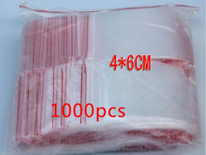 1000PCS 4x6cm PE Transparent Travel Plastic Bag Gift Packaging Bags