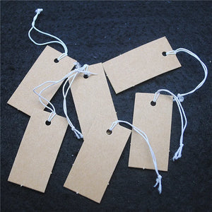 1000PCS Brown Paper Tags 20x40MM Labels For Merchandise Selling