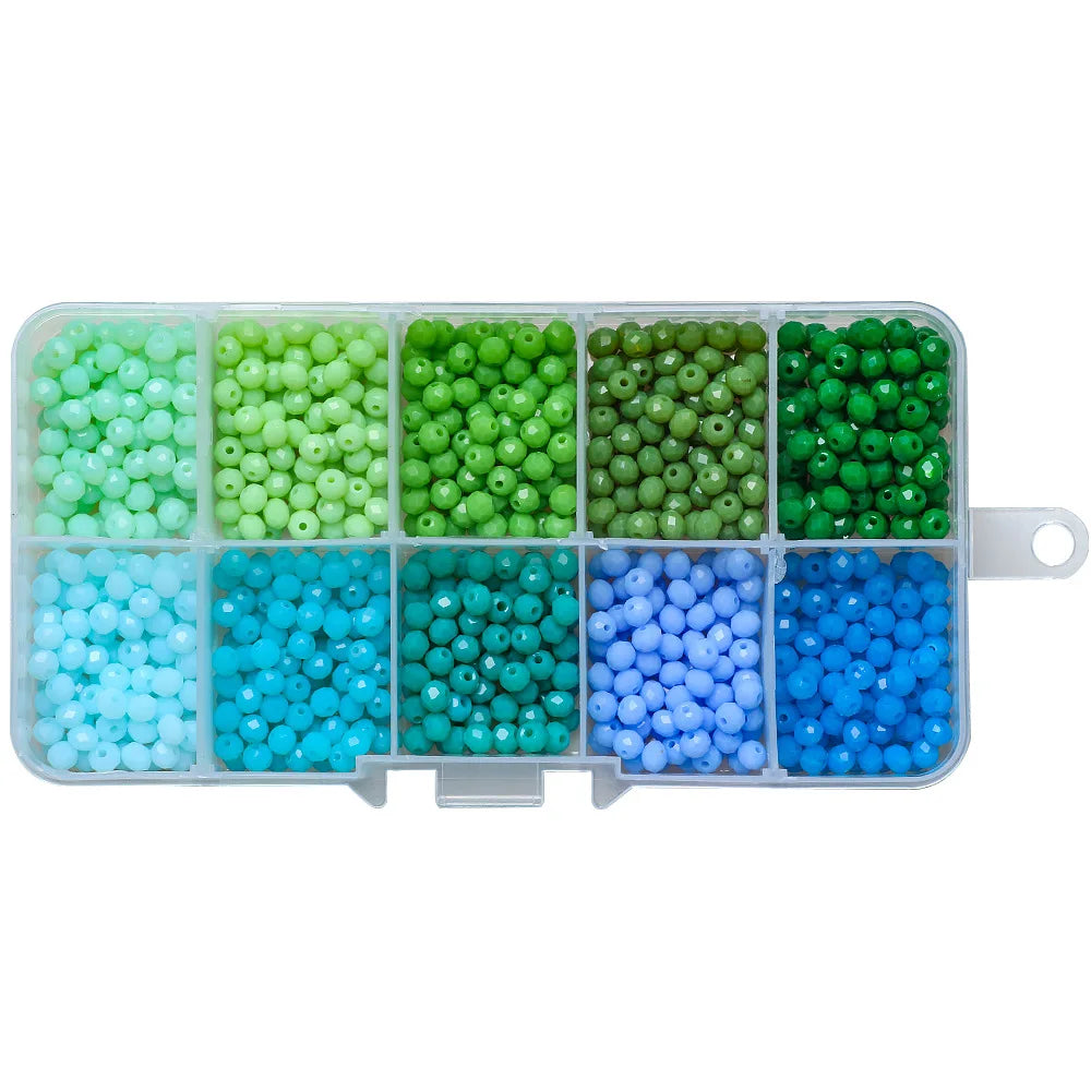1000PCS Czech Beads Set 4MM Glass Beads DIY Bracelet Necklace Kit