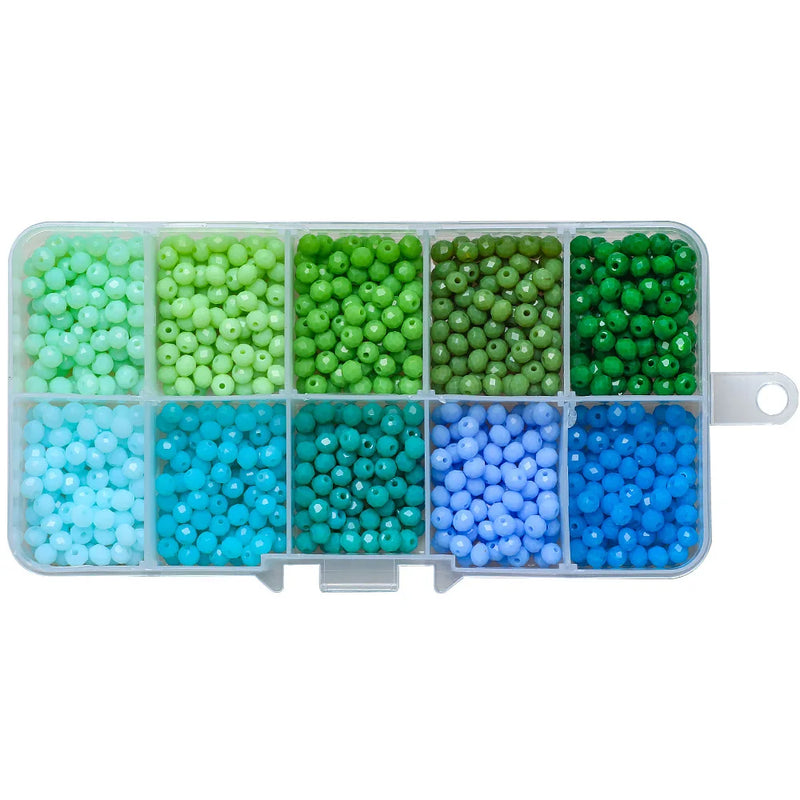 1000PCS Czech Beads Set 4MM Glass Beads DIY Bracelet Necklace Kit