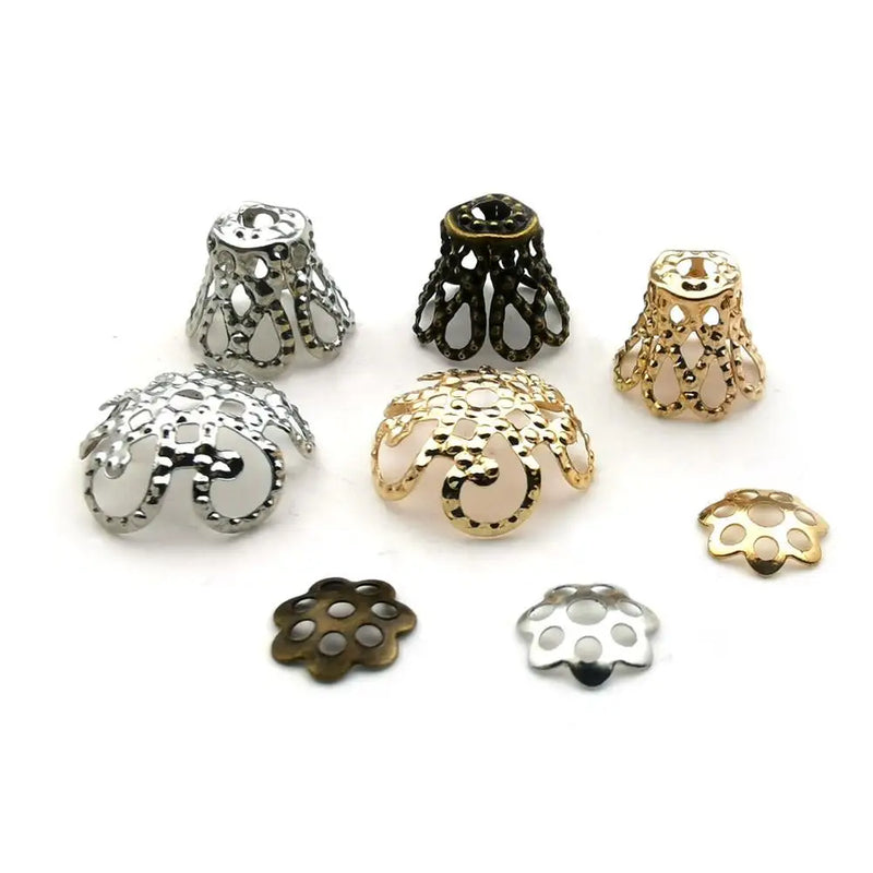 1000PCS Flower Bead Caps Tibetan Style Spacers for Jewelry Making