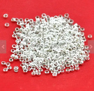 1000PCS Silver Plated 2mm Beads - DIY Jewelry Making Accessory