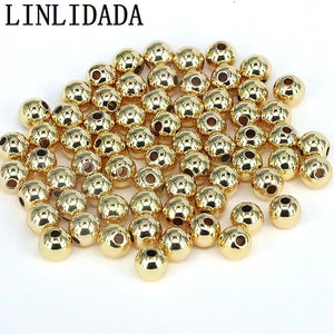 1000Pcs Light Plated Round Ball Spacer Loose Copper Beads for Jewelry Making