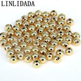1000Pcs Light Plated Round Ball Spacer Loose Copper Beads for Jewelry Making
