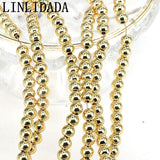 1000Pcs Light Plated Round Ball Spacer Loose Copper Beads for Jewelry Making