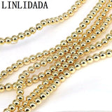 1000Pcs Light Plated Round Ball Spacer Loose Copper Beads for Jewelry Making