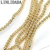 1000Pcs Light Plated Round Ball Spacer Loose Copper Beads for Jewelry Making