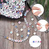 1000Pcs Acrylic Beads Flat Round Arabic Alphabet Star Letter Flower Heart Moon