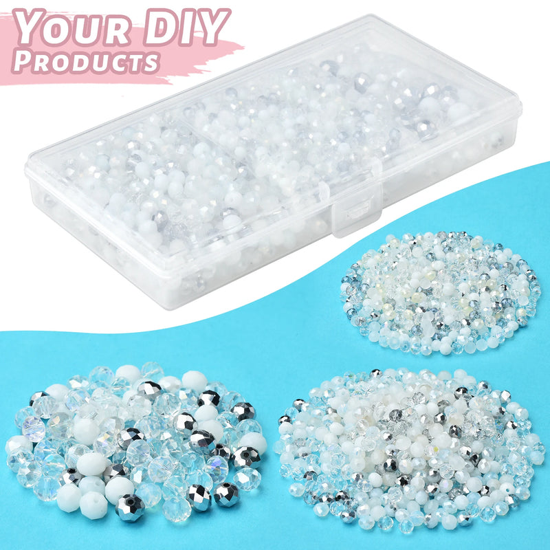 1000Pcs Austrian Glass Crystal Spacer Beads Kit