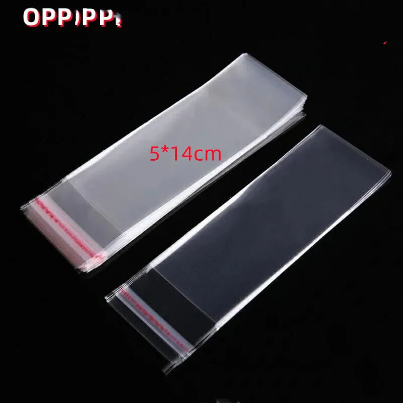 1000Pcs Clear Self Adhesive Seal Plastic Packing Bags 14*5cm