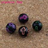 1000Pcs Hollow Cross Carved Acrylic Round Spacer Beads Mixed 8mm Jewelry DIY