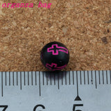 1000Pcs Hollow Cross Carved Acrylic Round Spacer Beads Mixed 8mm Jewelry DIY