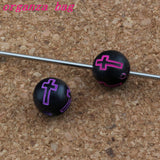 1000Pcs Hollow Cross Carved Acrylic Round Spacer Beads Mixed 8mm Jewelry DIY