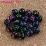 1000Pcs Hollow Cross Carved Acrylic Round Spacer Beads Mixed 8mm Jewelry DIY