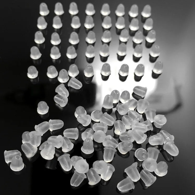 1000Pcs Silicone Barrel Bullet Style Earring Back DIY Findings