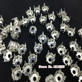 SS38 8MM Sew on Round Silver Plating Settings 4 holes