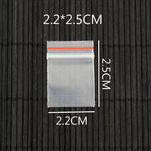1000Pcs Small 2.2cm*2.5cm Clear Zip Lock Resealable Grip Seal Plastic Bag