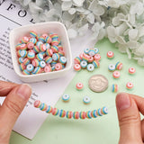 1000Pcs Rainbow Colorful Striped Resin Beads Round Spacer