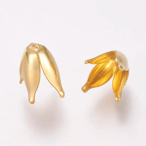 1000pc 4-Petal Flower Bead Caps Golden DIY Jewelry Making