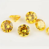 1000pcs 0.8~4mm 5A CZ Loose Stone Golden Yellow Round Cut Synthetic Gems
