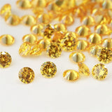 1000pcs 0.8~4mm 5A CZ Loose Stone Golden Yellow Round Cut Synthetic Gems