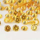 1000pcs 0.8~4mm 5A CZ Loose Stone Golden Yellow Round Cut Synthetic Gems
