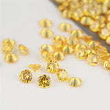 1000pcs 0.8~4mm 5A CZ Loose Stone Golden Yellow Round Cut Synthetic Gems