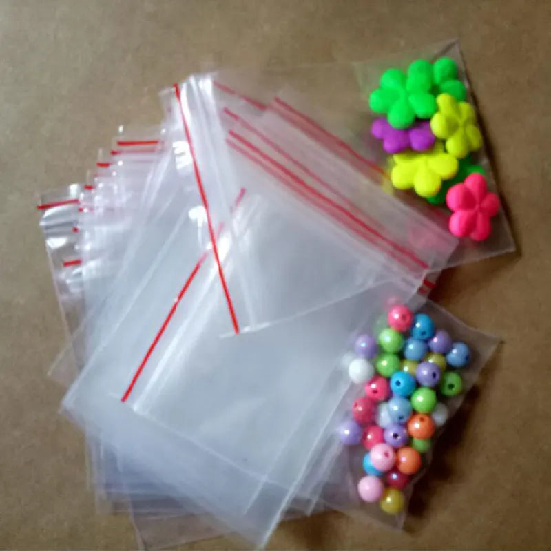 1000pcs 10 Types Transparent Pe Ziplock Bags for Clothing Jewelry