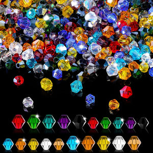 1000pcs Crystal Glass Bicone Beads DIY Jewelry Making Mixed Colors
