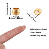 1000pcs 304 Stainless Steel Crimp Beads for Jewelry Making DIY 1/2/2.5/3mm
