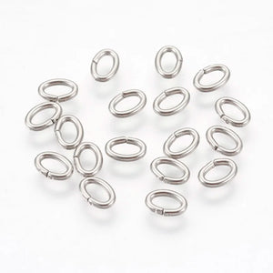 1000pcs 304 Stainless Steel Jump Rings Jewelry Findings 6x4x1mm