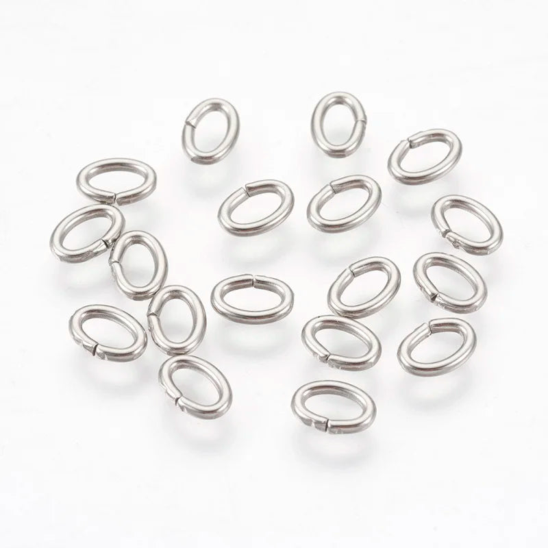 1000pcs 304 Stainless Steel Jump Rings Jewelry Findings 6x4x1mm