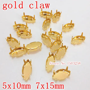 1000pcs 7x15mm 5x10mm Navette Marquise Metal Claw Setting