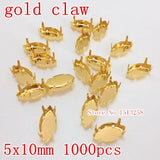 1000pcs 7x15mm 5x10mm Navette Marquise Metal Claw Setting