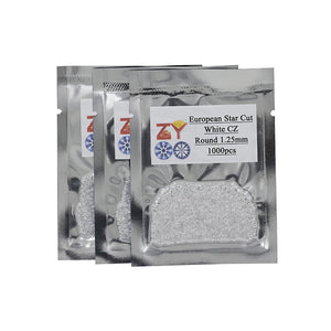 1000pcs Hearts & Arrows CZ Stones 0.8-3.0mm Round Cut Loose Synthetic Gems
