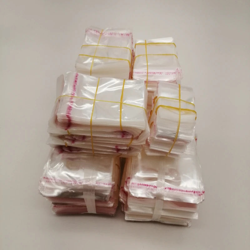 1000pcs Clear Jewelry Bags Transparent Opp Bags Self Adhesive Cellophane Bag