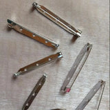 DIY Stainless Steel Safety Pins Brooch Base with Safety Pin