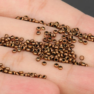 1000pcs Copper Crimp End Beads Stopper Spacer for Jewelry Making