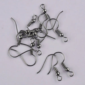 1000pcs Gun Metal Earring Findings Hooks DIY Jewelry Making Accessories