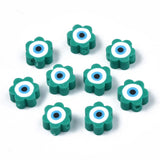 1000pcs Flower Polymer Clay Beads with Evil Eye Spacer Beads