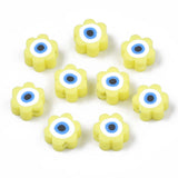 1000pcs Flower Polymer Clay Beads with Evil Eye Spacer Beads